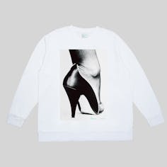 MARSHMALLOW FABRIC LONG SLEEVE  Tシャツ　「HEEL」（ホワイト）サイズ F（Sサイズ相当）
